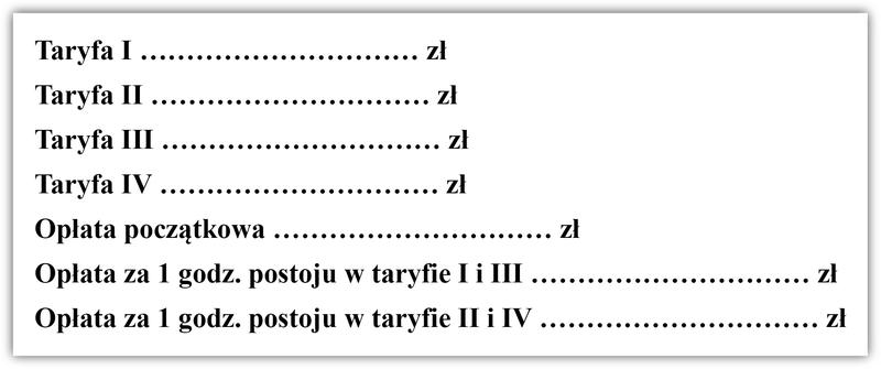 Opłata początkowa w taxi