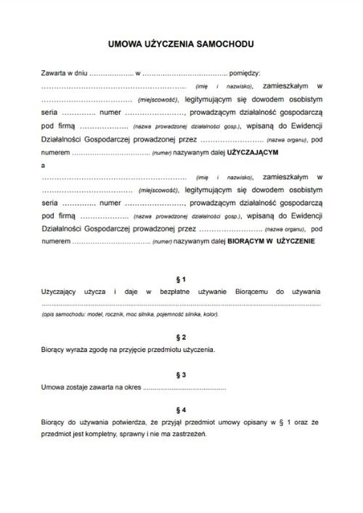 Obowiązki podatkowe użyczenie